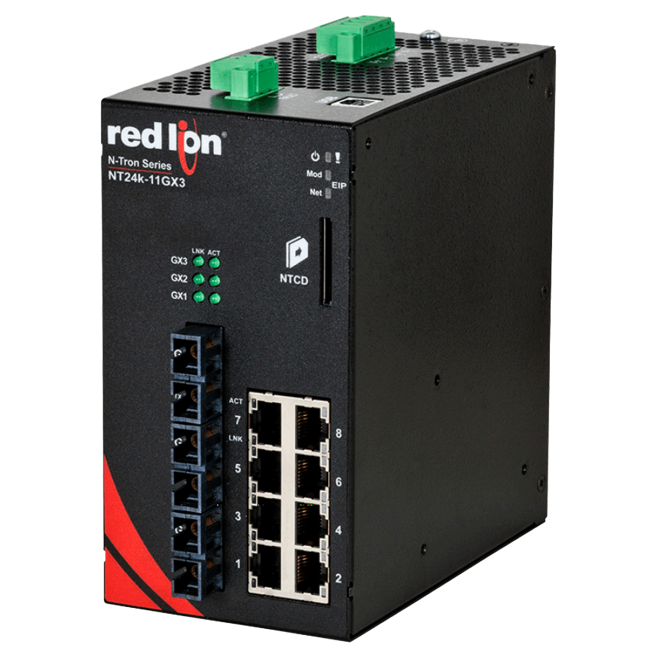 Red Lion Industrial Ethernet Switch, NT24k-11GX3